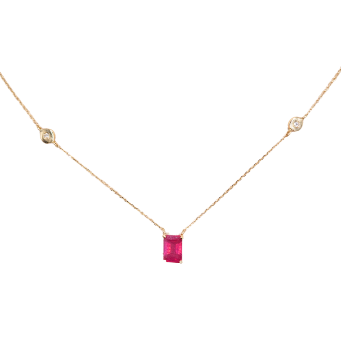 Ruby y diamantes 14k