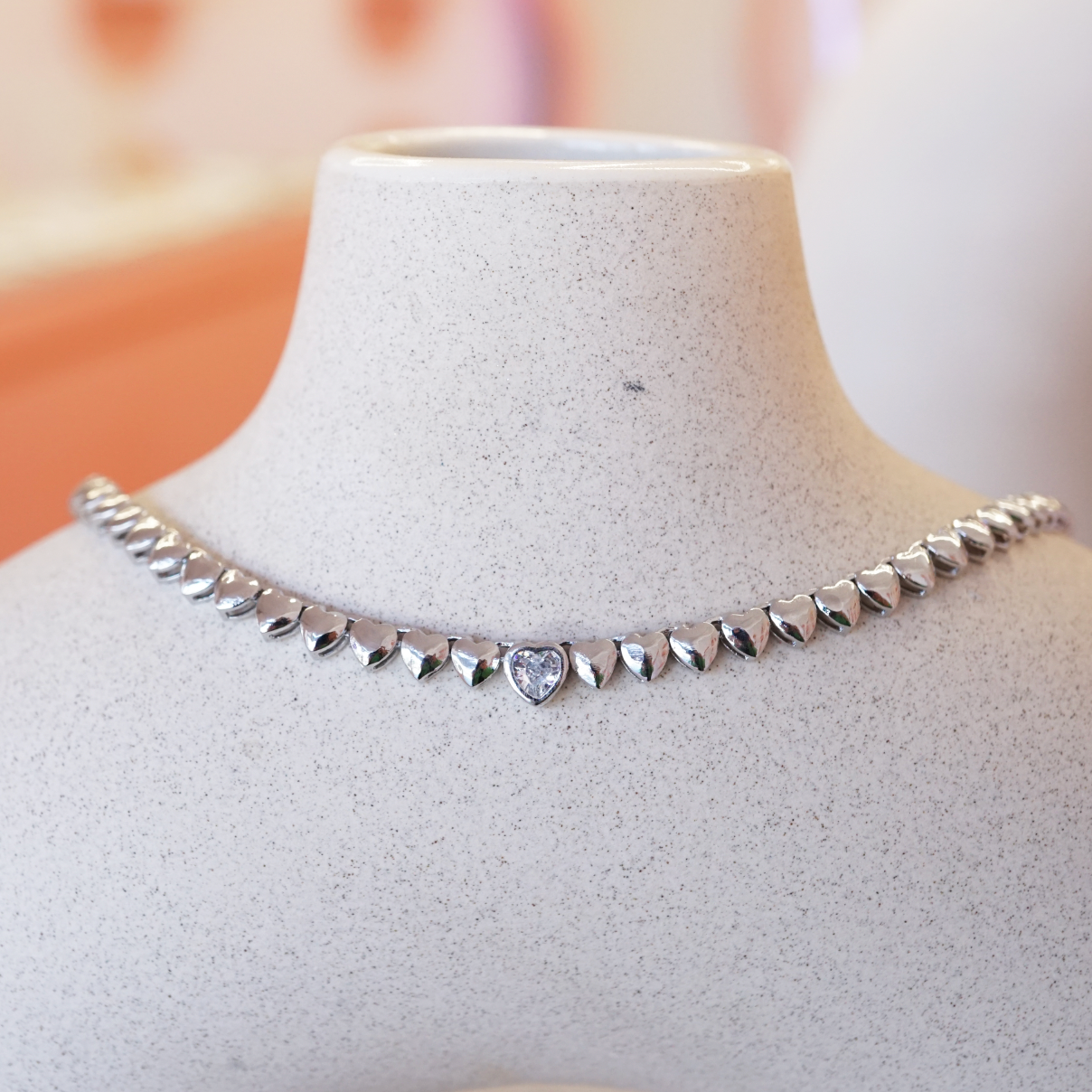 Choker Silver Heart