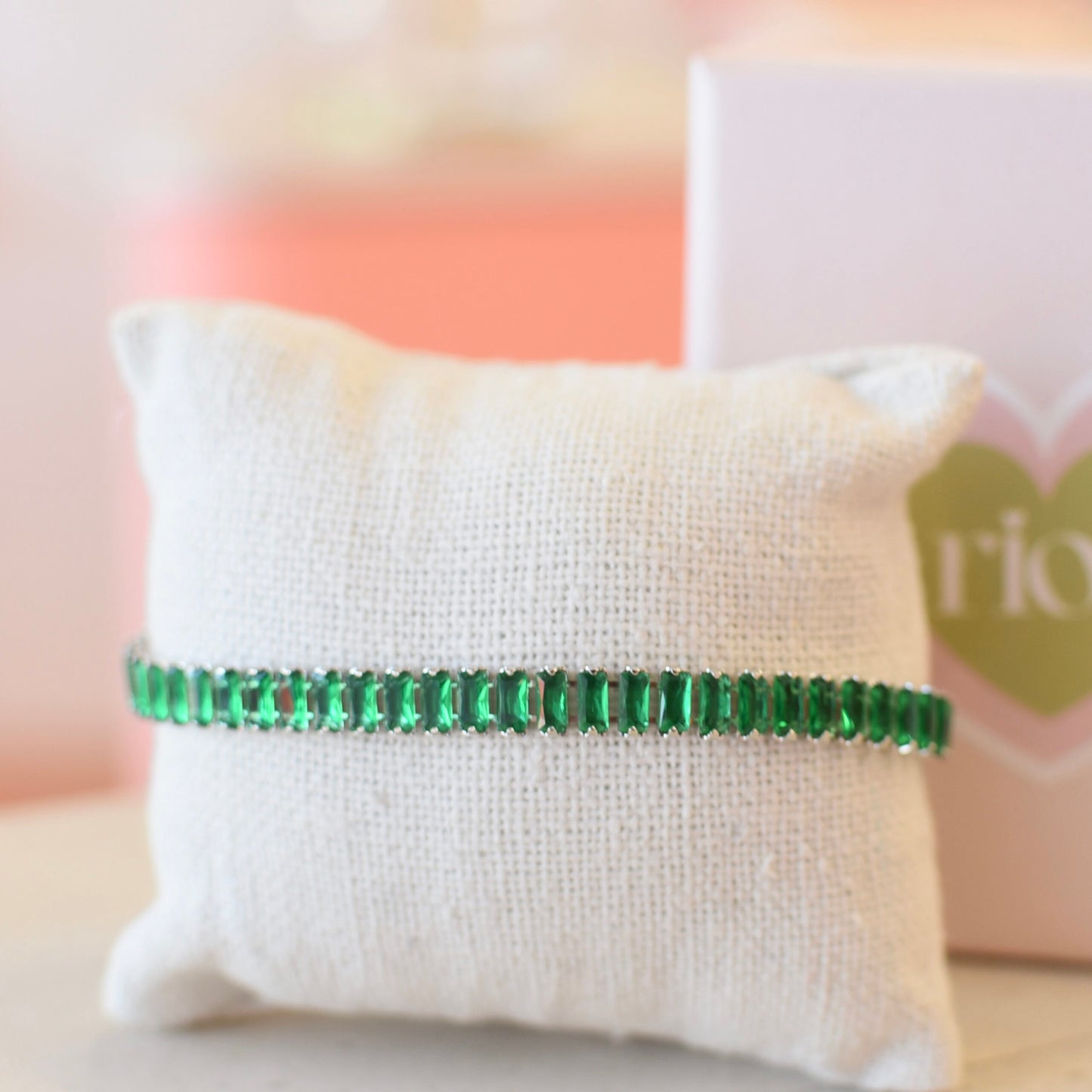 Silver Green Bracelet
