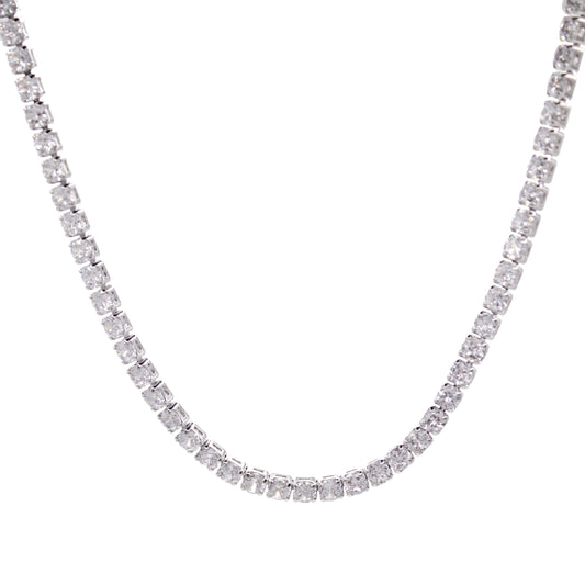 Tennis silver necklace