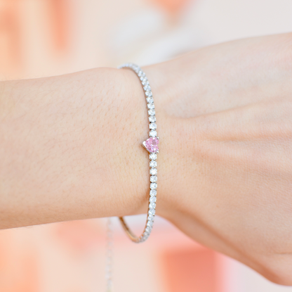 Pink heart bracelet