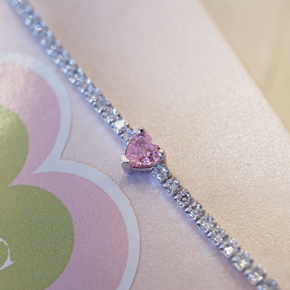 Pink heart bracelet