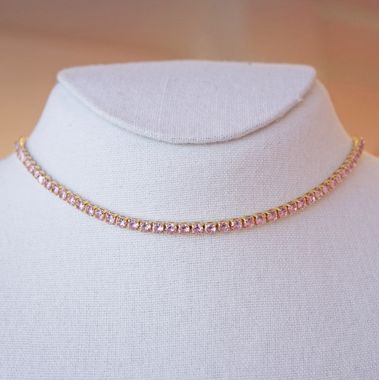 Tennis choker pink